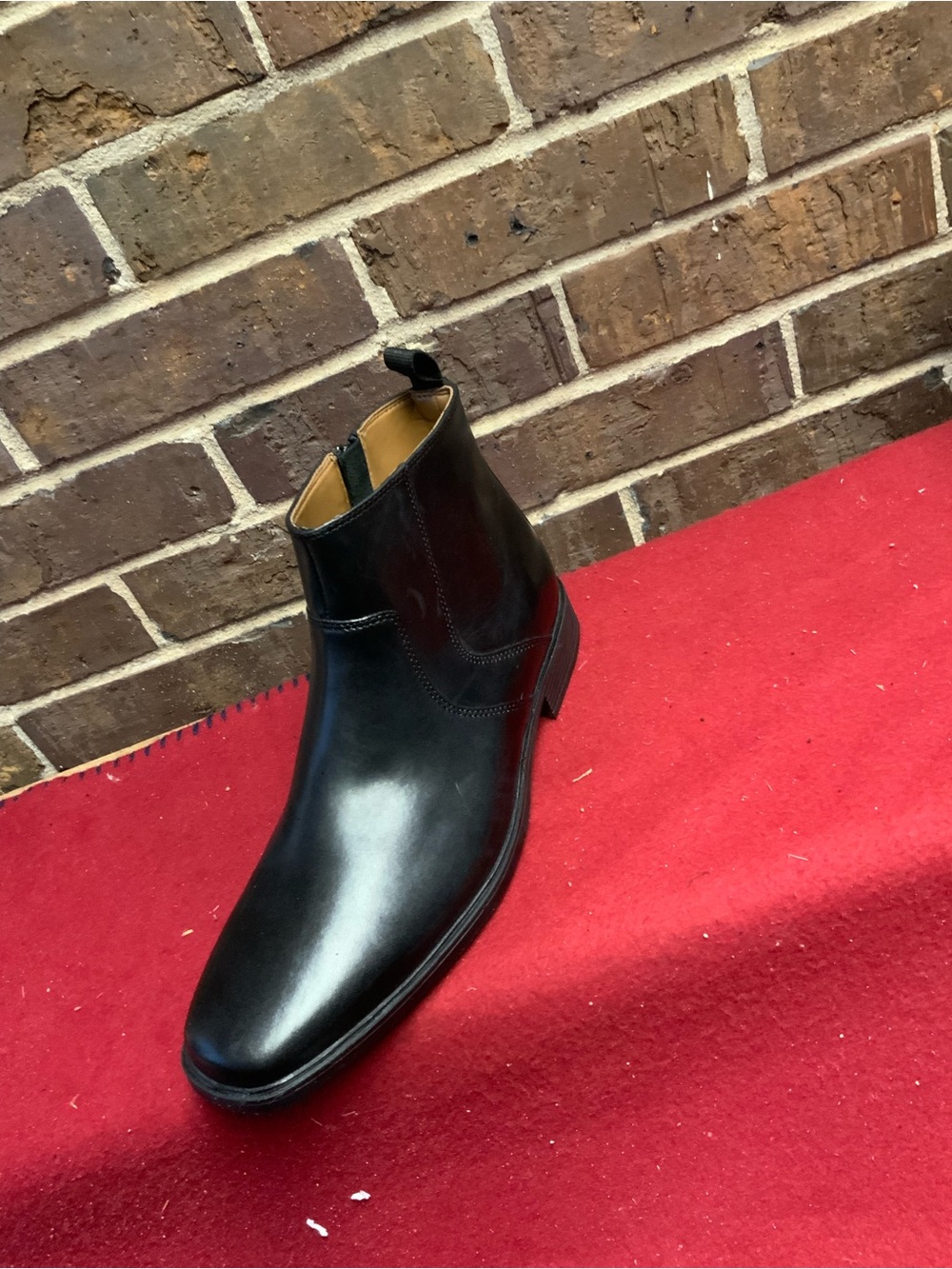 Black Leather Chukka Boot with Side Zip - Men's Dress Casual
